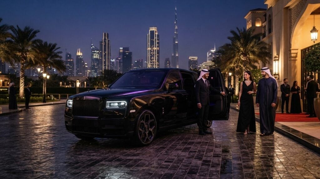 Arriving at a Gala in a Chauffeured Rolls-Royce Cullinan