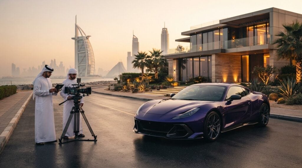 Booking a High-Output Twin-Turbo Sports Car for Luxury Real Estate Videos
