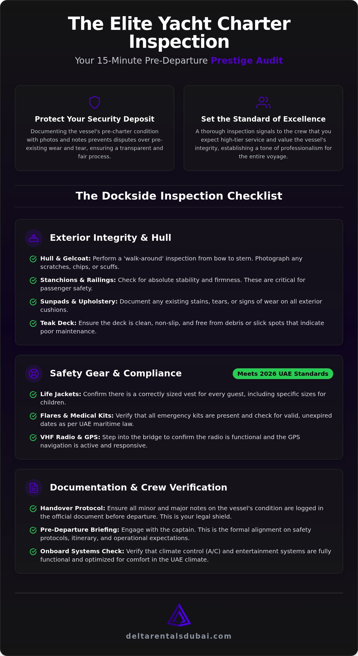 How to Inspect a Rental Yacht Before Departure: The 2026 Elite Checklist