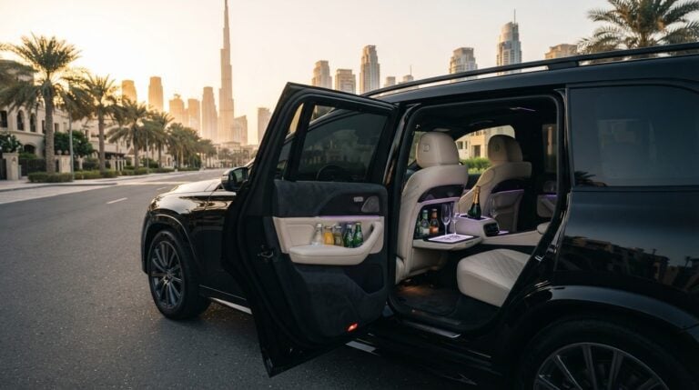Integrated Refrigerator and Champagne Cooler Features in Flagship Executive Vehicles